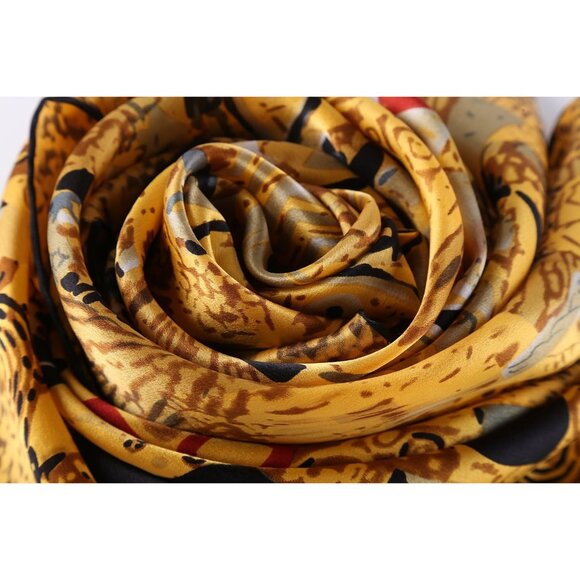 🆕Women Gold Charmeuse Satin Silk Scarf Classic Art Adele Bloch-Bauer by Klimt - Picture 3 of 6